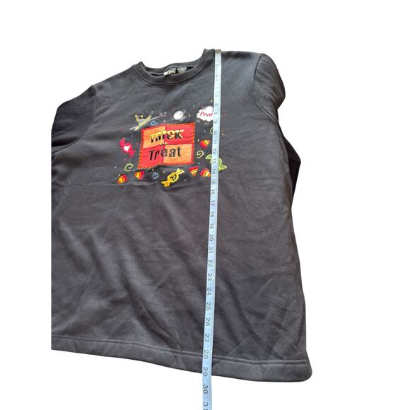 Holiday Editions Trick or Treat Women's Sweatshirt Black Fall Candy Corn Size 2X - Picture 11 of 11